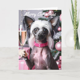 Cartão Chinese Crested Christmas