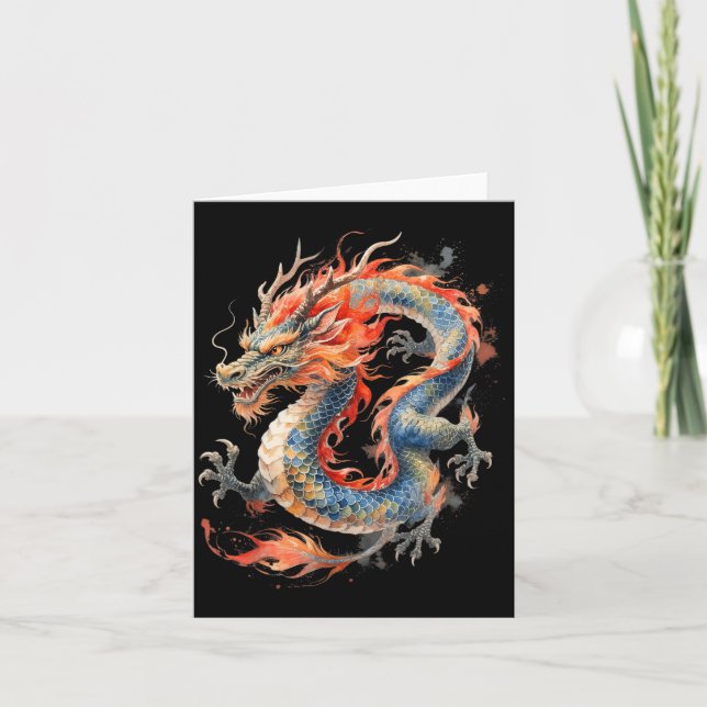 Cartão Chinese Dragon Asian Mythology Zodiac  (Frente)