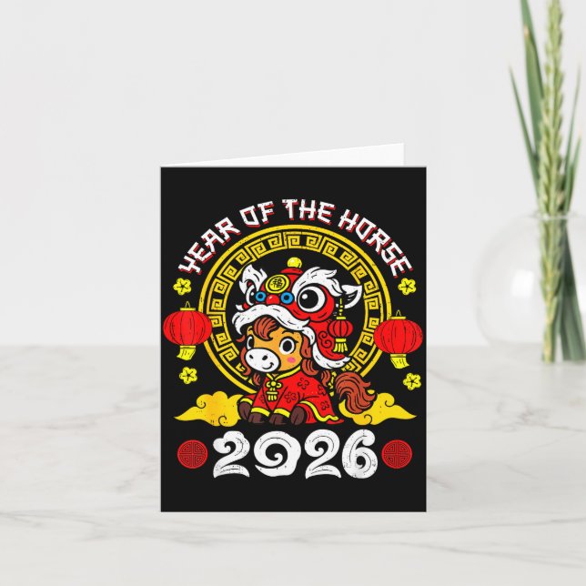 Cartão Chinese New Year 2026 Year Of The Horse Lunar New  (Frente)
