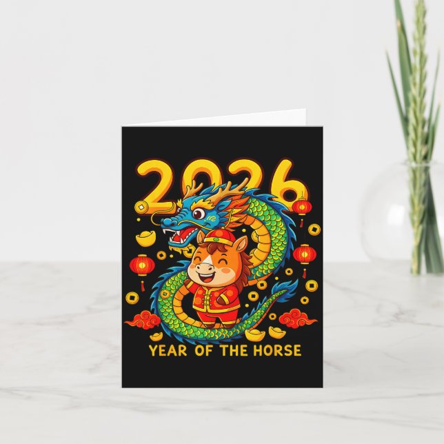 Cartão Chinese New Year 2026 Year Of The Horse Lunar New  (Frente)