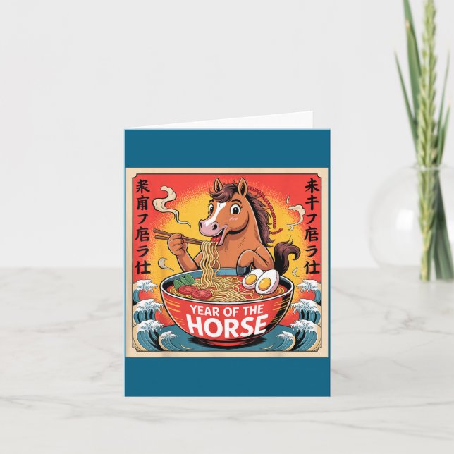 Cartão Chinese Year Of The Horse 2026 Ramen Zodiac Illust (Frente)