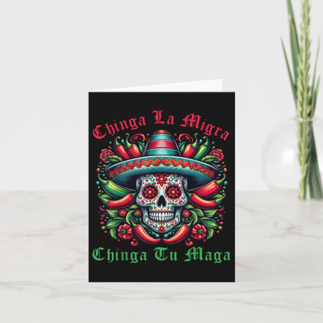 Cartão Chinga La Migra Chinga Tu Imigrante Mexicano Direi (Frente)