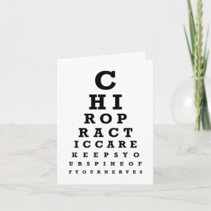 Cartão Chiropractic Eye Chart Message Note Cards