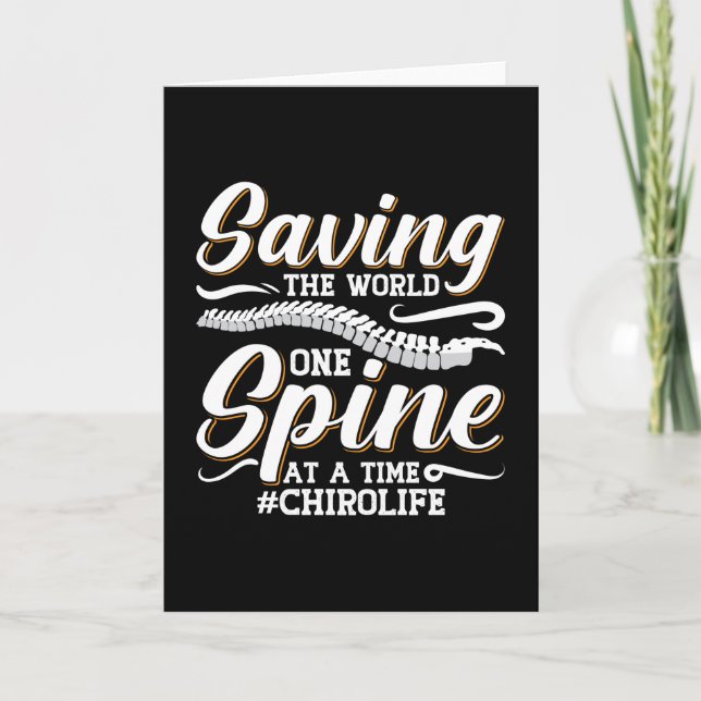 Cartão Chiropractic Salvando O Chiropracor Da Coluna Mund (Frente)