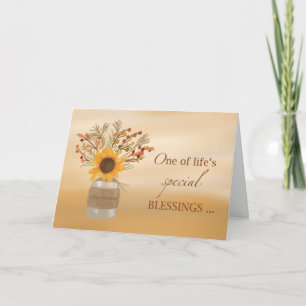 Cartão Chiropractor Blessings at Thanksgiving Sunflower