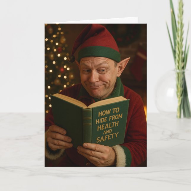 Cartão Chirstmas card 'How to hide from Health & Safety'  (Frente)