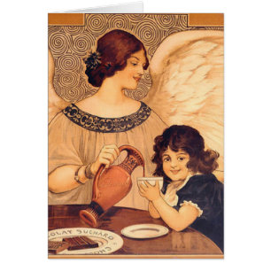 Cartão Chocolate Angel French Antiguado