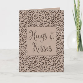 Cartão Chocolate Brown Mocha Cream Leopardo Glitter Kisse