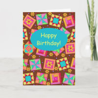 Chocolate Brown Patchwork QuilArt Happy Birth
