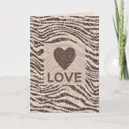 Cartão Chocolate Castanho Escamoteado Zebra Brilhante Amo