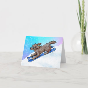 Cartão Chocolate Goldendoodle DoodleMoji 