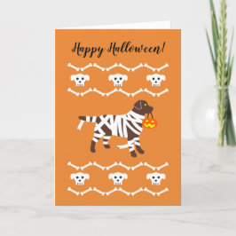 Cartão Chocolate Halloween Labrador Mummy