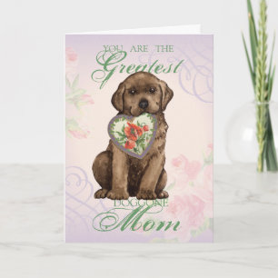 Cartão Chocolate Lab Heart Mãe