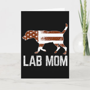 Cartão Chocolate Lab Mãe Vintage Patriótico Labrador Amer