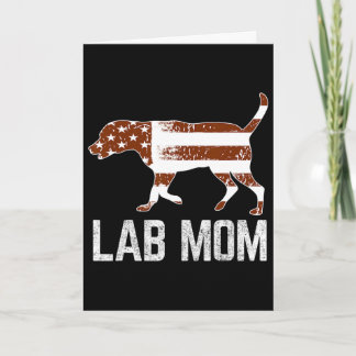 Cartão Chocolate Lab Mãe Vintage Patriótico Labrador Amer