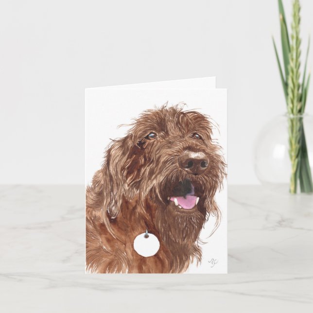 Cartão Chocolate Labradoodle #1 Notecards (Frente)