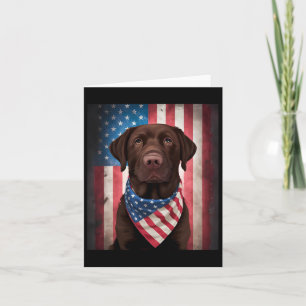 Cartão Chocolate Labrador Americano Bandeira 4 De Julho C