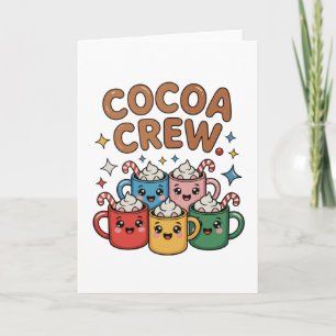 Cartão Chocolate Quente Cocoa Crew Kawaii Natal Xmas