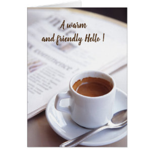 Cartão Chocolate quente em um dia frio