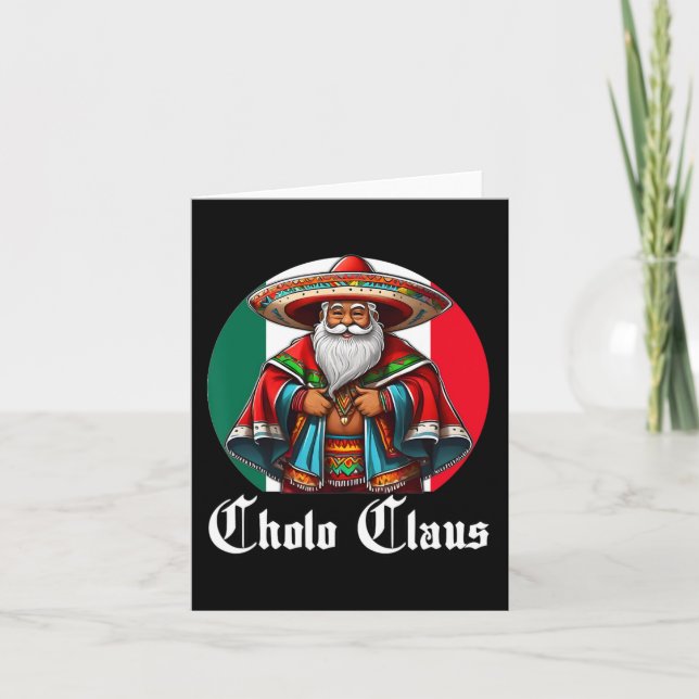 Cartão Cholo Christmas - Cholo Claus - Diversão de Papais (Frente)