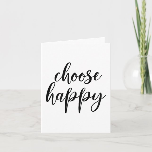 Cartão Choose Happy - For Women &amp; Men, Motivational Q (Frente)