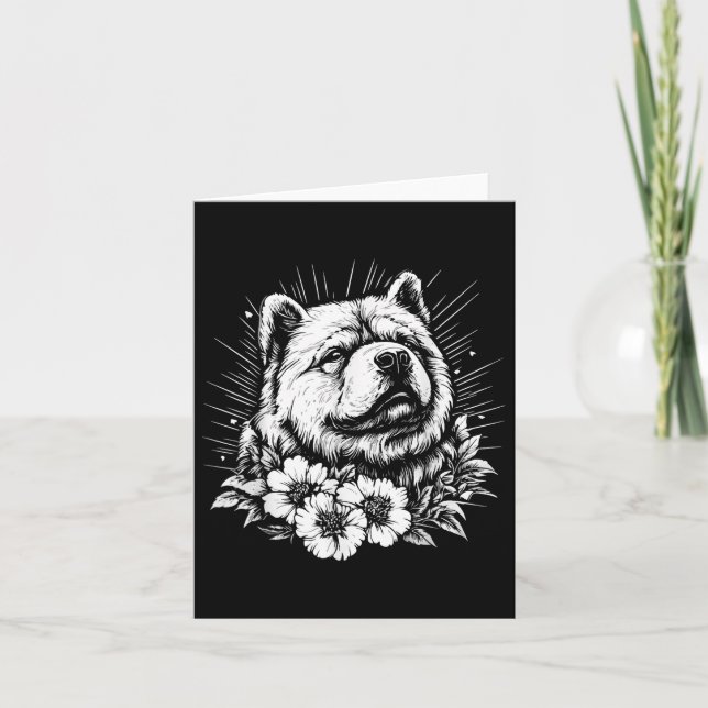 Cartão Chow Chow Dog Lover Style Tatuagem (Frente)
