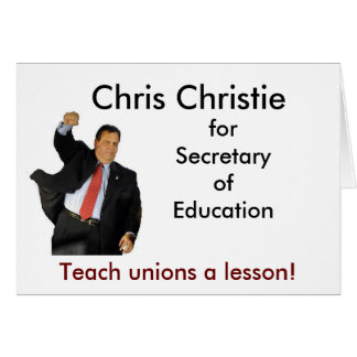 Cartão Chris Christie para Secretário de Educação