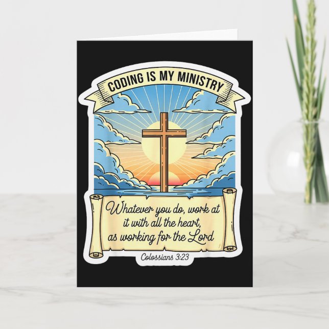 Cartão Christian Coder Coding Is My Ministry Programmer P (Frente)