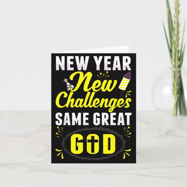 Cartão Christian Happy New Year New Challenges Same Great (Frente)