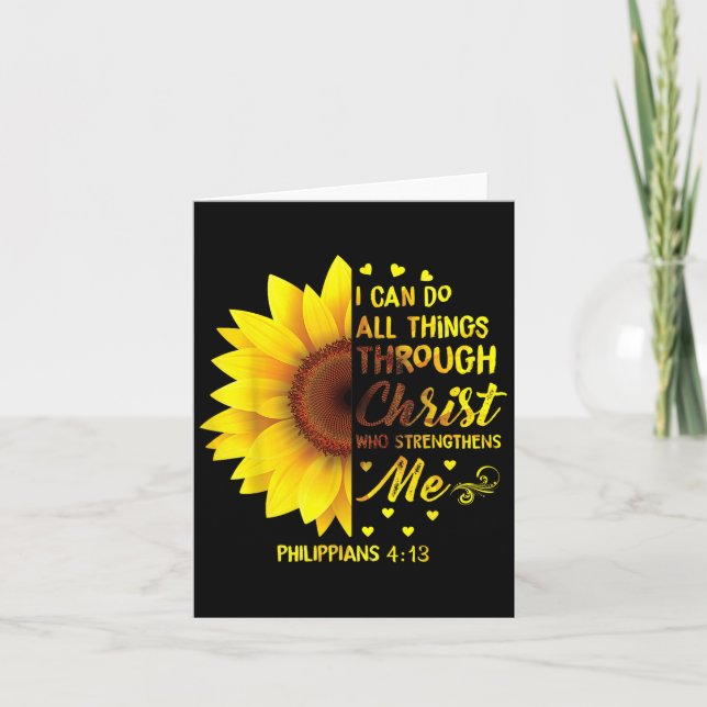 Cartão Christian I Can Do All Things Through Christ Bible (Frente)