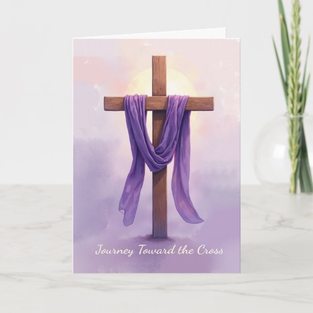 Cartão Christian Lent Reflection Journey Toward the Cross (Frente)