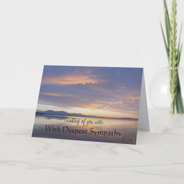 Cartão Christian Scripture Lake Sunrise Sympathy (Frente)