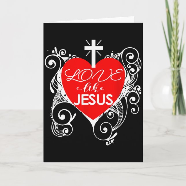 Cartão Christian Valentine -love Like Jesus Trendy Heart  (Frente)
