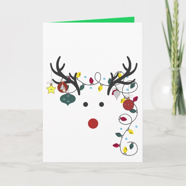 Cartão ChristmaGreeting dobrado "Rudolph All Done  (Frente)
