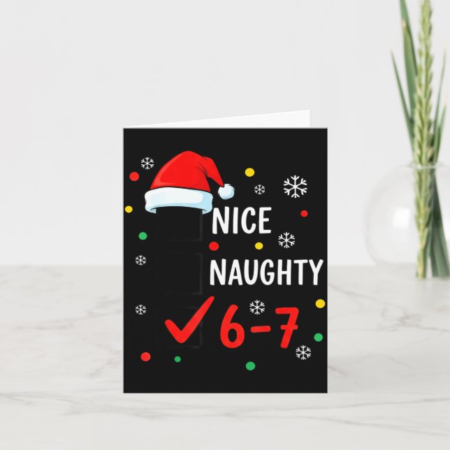 Cartão Christmas 6-7 Meme Nice Naughty Checklist Santa Ha (Frente)