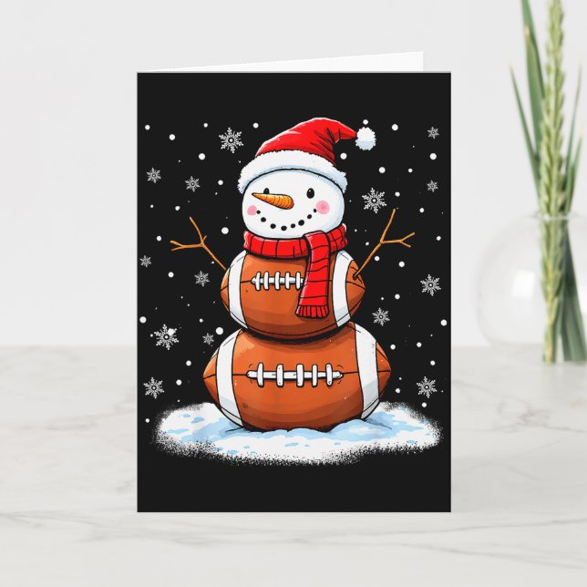 Cartão Christmas American Football Snowman Xmas Srt Men B (Frente)