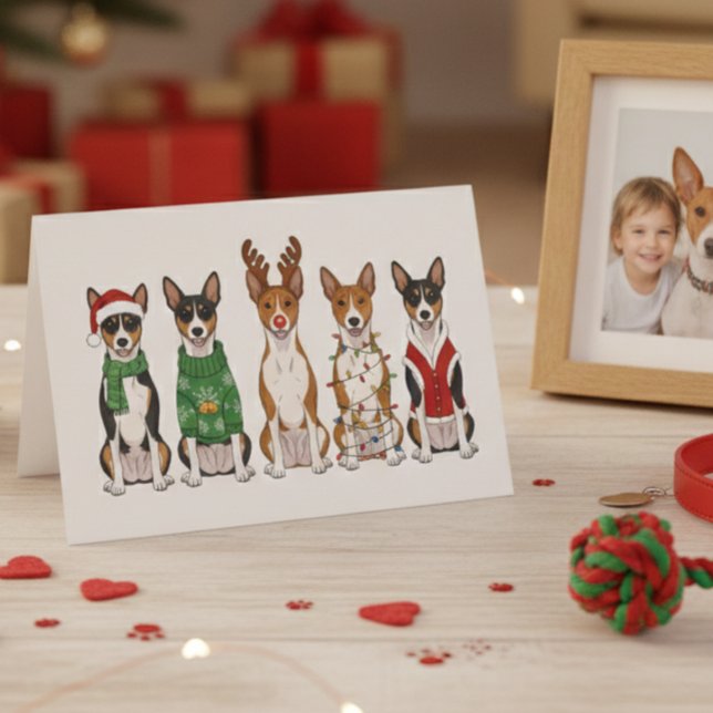 Cartão Christmas Basenjis  (Criador carregado)