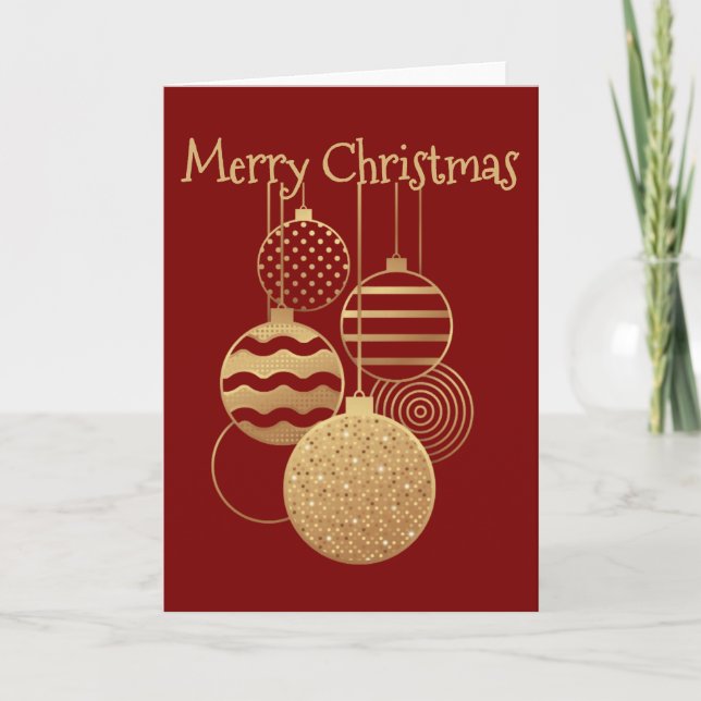 Cartão Christmas Bauble design with greeting red blank (Frente)