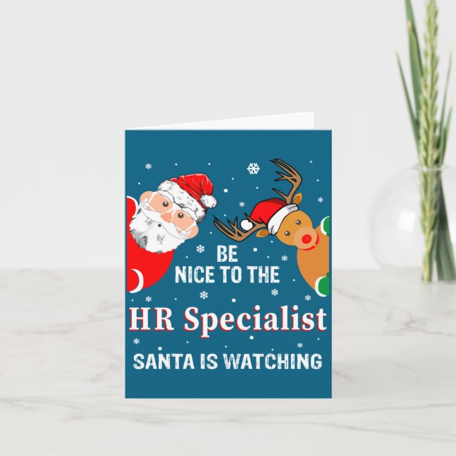 Cartão Christmas Be Nice To The Hr Specialist Santa Long  (Frente)