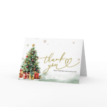 Christmas Bridal Shower Thank You Card