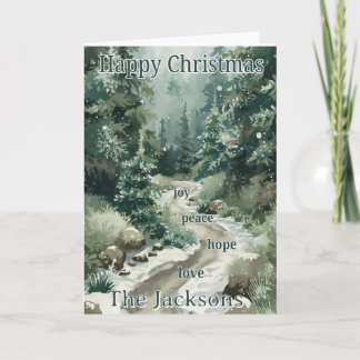 Cartão Christmas Card from Our Family – Peace, Joy, Hope,