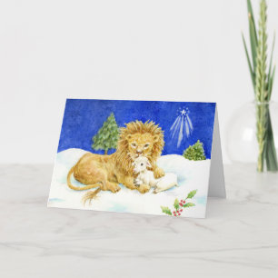 Cartão Christmas Card Lion and Lamb