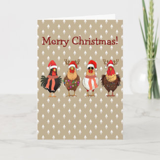 Cartão Christmas Chicken with Lights Card