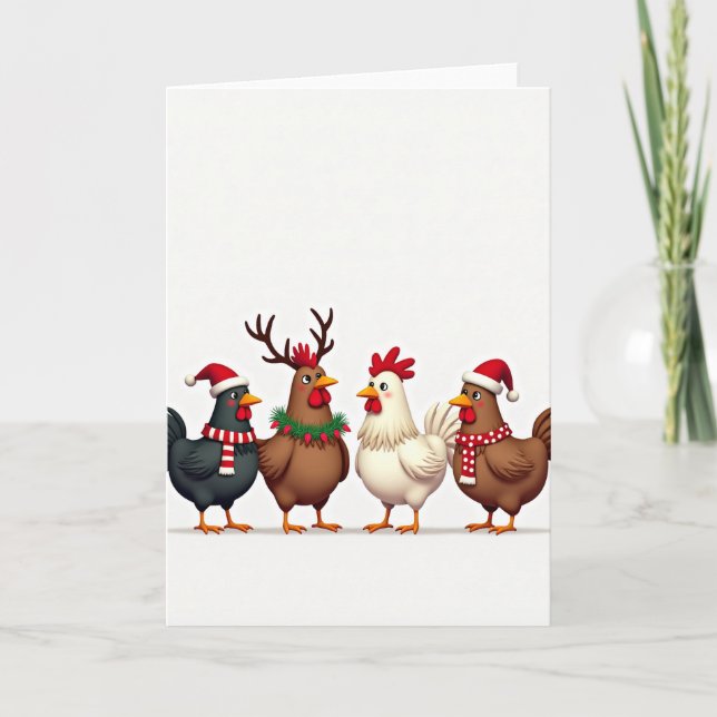 Cartão Christmas Chickens Card (Frente)