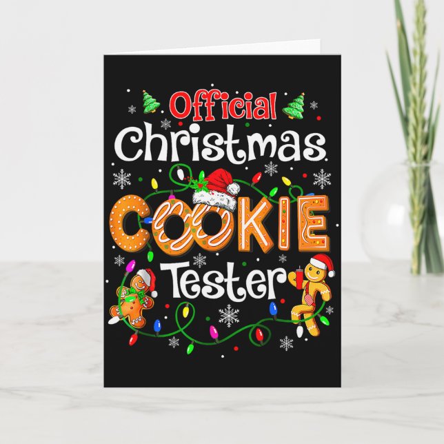 Cartão Christmas Cookie Tester Taster Baking Crew Toddle  (Frente)