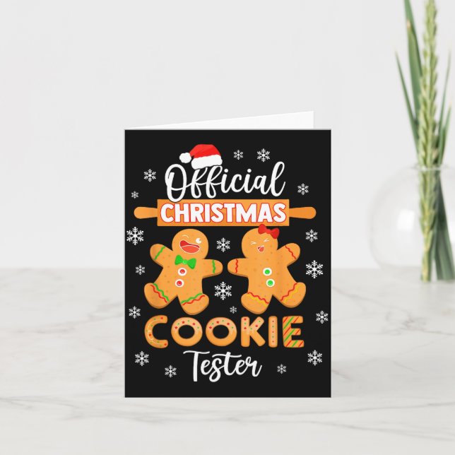 Cartão Christmas Cookie Tester Taster Baking Crew Toddle  (Frente)