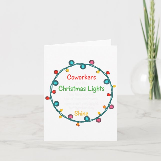 Cartão Christmas Coworkers Are Like Christmas Lights Funn (Frente)