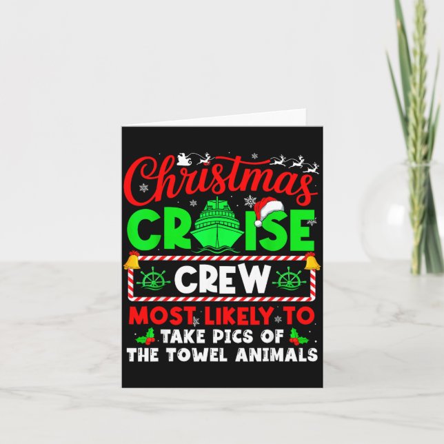 Cartão Christmas Cruise Crew Most Likely To Take Cs Towel (Frente)