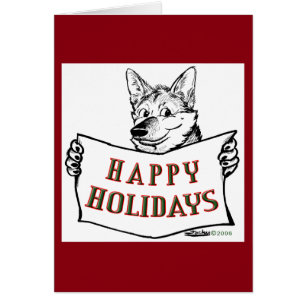 Cartão Christmas Dog: Happy Holidays!