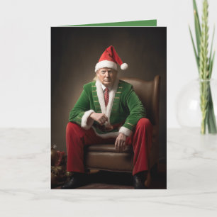 Cartão Christmas Elf Donald Trump